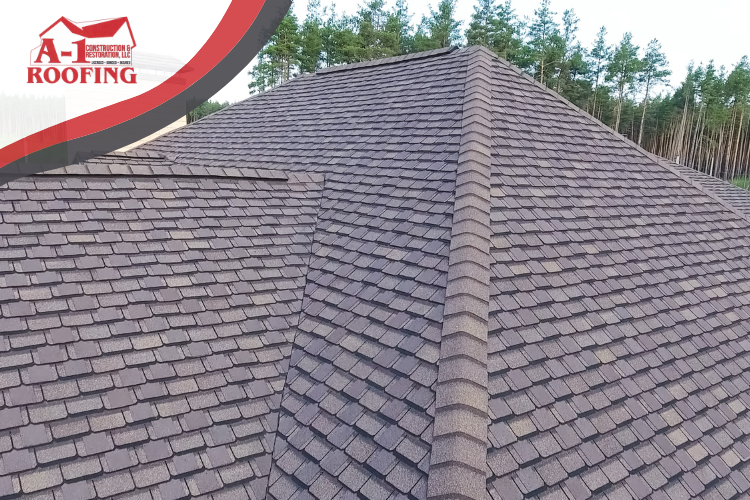 Reflective roofing shingles applied for UV protection in Rock Island, Iowa.