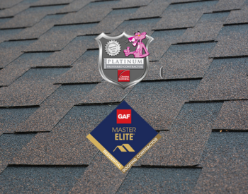 Roofing certification displayed by a Milan contractor.